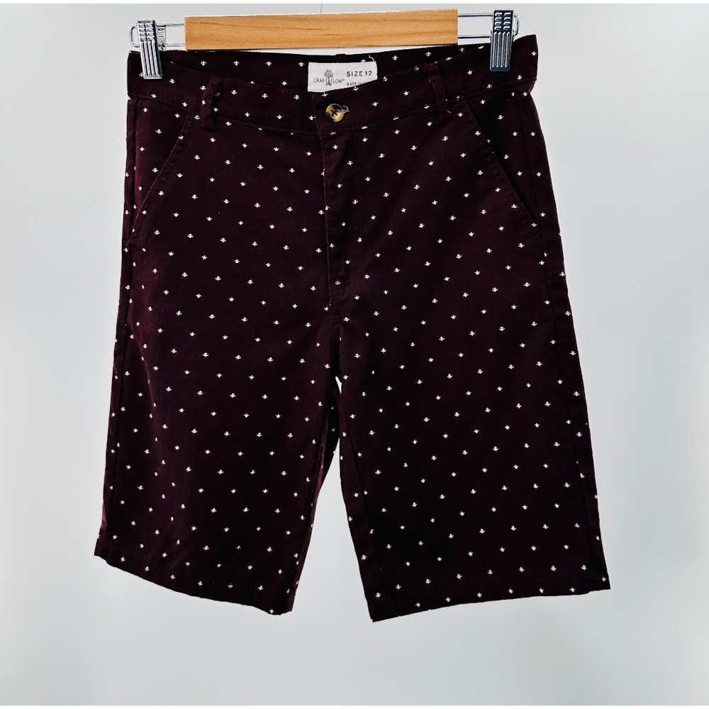 Craft Flow Burgundy‎ w/ White Polka Dots Big Boy Shorts
